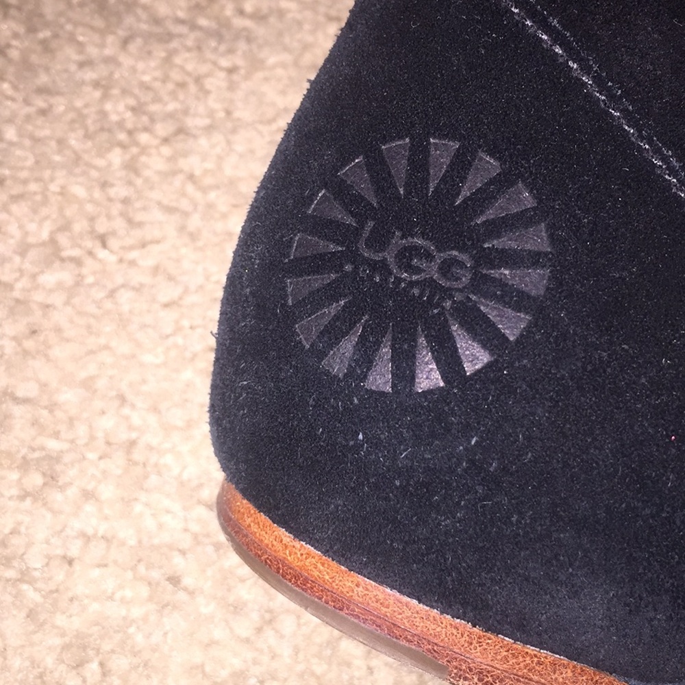 UGG Black suede boots flat heel height